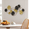 Metal Wall Art with Lotus-Leaf Design, Hanging Wall Sculpture for Living Room