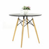 80cm Round Dining Table and 4 Tulip Chairs Set Padded Seat Kitchen Cafe Lounge