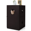 2-Tier Cat House Indoor Pet Crate Litter Box Enclosure Side Storage Cabinet