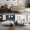 WHITE HOSPITAL STYLE METAL BED FRAME BLACK-BRASS-WHITE SINGLE TO KING