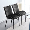 2pcs Dining Chairs Set Velvet Upholstered Seat Back Metal Legs Reception Chair
