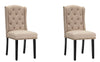 Dining Chairs Set of 2 Button Tufted Upholstered Dining Chairs with Wing Design