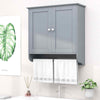 Wall Mounted Bathroom Cabinet Hanging Medicine Cabinet with Towel Bar Grey