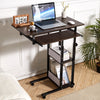 Heights Adjustable Mobile Over Bed Tray Table Laptop Stand Writing Desk w/ Shelf