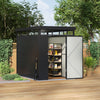 8.5 X 5.4 ft Outdoor Garden Storage Shed Metal Lean to Pent Shed for Tools Bikes