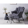 Fabric Lazy Chair with Footstool Relax Lounge Chair Accent Armchair Sofa Chair