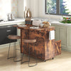 Kitchen Island Storage Trolley Rolling Cart Cupboard with Wine Rack & 2 Doors