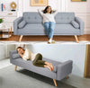 Sofa Bed Modern Adjustable Angle Wooden Legs Living Room Dining Room Grey Linen