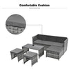 Rattan Garden Corner Sofa Table Stools Set Outdoor Patio Garden Furniture Set