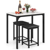3-Piece Bar Table Set w/1 Table & 2 Upholstered Bar Stools