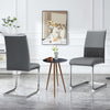 Dining Chairs Set of 2 Cantilever Chairs with Stylish Chrome Metal Frame Grey