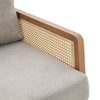 Wooden Frame Upholstered Fabric Rattan Armrest Reading Armchair Accent Chair