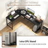Computer Corner Desk Home Office Workstation L-Shaped Desk w/Power Outlet