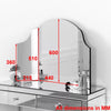 Mirrored Dressing Table + Curved Tri-Sided Mirror - Bedroom