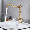 Kitchen Mixer Taps Vintage Dual Lever Kitchen Sink Taps Brass Water Tap Mixer UK
