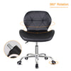 Computer Desk Chair Office Cushioned Chair Chrome Legs Swivel Fabric/PU/Velvet