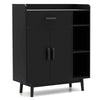 Home Office Sideboard Storage Organizer Floor Storage Cabinet-Black