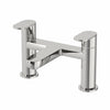 Bathroom Bath Mixer Filler Tap Twin Lever Deck Mounted Round Modern Chrome
