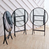Glass Patio Coffee Dining Table Square/Round Stand Outdoor Garden Dinner Bistro