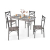 5-Piece Dining Table Set Modern Kitchen Room Table and Chairs Set w/Metal Frame