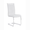 Dining Chairs Set of 4 Faux Leather with Stylish Cantilever Metal Frame White