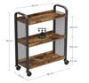 Industrial Drinks Trolley Rustic Metal Cart Vintage Serving Shelf Kitchen Table