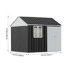Heavy Duty 10x 8FT Metal Shed Steel Apex Roof Garden Storage Tool Bike Organizer