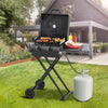 Garden Barbecue Smoker Burner Charcoal Grill Thermometer Outdoor Cooking Folding