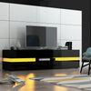 Modern Large LED TV Unit Stand TV Cabinet High Gloss Doors & Matt Body Black