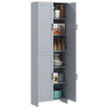 170cm Freestanding Kitchen Cupboard 4-Door Storage Cabinet w/ 6 Shelves, Grey
