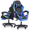 Blue Gaming Chair with RGB LED illuminat Ergonomic Computer Swivel Office Xcfnwz