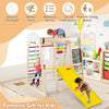 Indoor Activity Center Wooden Climber Playset with Climbing Rock-Colorful