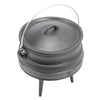 8L Cast Iron Dutch Oven Potjie Pot Outdoor Camping Fire Cooking Cooker W/ Handle