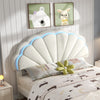 UPHOLSTERED BED 4FT6 DOUBLE BED FRAME WITH LED HEADBOARD FOR ADULTS, TEENAGERS