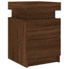 Modern Bedside Cabinet in Brown Oak with Adjustable - Bedroom Storage P0H7