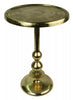 62CM ALUMINIUM PEDESTAL TABLE GOLD/BRASS INDUSTRIAL FINISH SIDE WINE LAMP TABLE