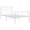 Metal Bed Frame with Headboard and Footboard White 107x203 cm