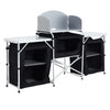 Outdoor 2-6 Shelf Camping Foldable Cupboard Kitchen Station Cook Table Aluminum