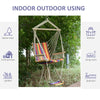 Outdoor Hammock Hanging Rope w/ Footrest Armrest Yard Patio Swing Seat