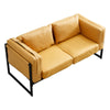 Single/Double/Triple Sofa Armchair Faux Leather Cushion Seat Metal Frame Armrest
