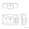 Basin Vanity Unit Sink Cabinet Bathroom Storage Furniture 1200mm White Gloss