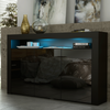 155cm Modern TV Unit Sideboard Cabinet | Black High Gloss Doors | Free LED