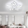 Modern Chandelier LED Lamp White Frame Ceiling Light With RGB Backlight Eaamxyyv