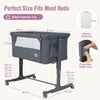 3-in-1 Baby Bedside Bassinet w/Safety Strap & Storage Bag-Grey