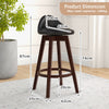 2X Swivel Bar Stool Armless PVC Leather Bar Height Chair w/Rubber Wood Leg Black