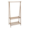 Wooden Clothes Rail Garment Hanging Rack Coat Display Stand With 2 Layer Shelves