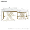 Coffee Tables Set Nest of Table Side Table with Metal Frame & Marble Pattern Top