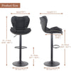 2x Faux Leather Bar Stools Gas Lift Adjustable Pub Chair Frosting Base Swivel
