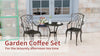 3 PCs Coffee Table Chairs Outdoor Garden Furniture Set w/ Umbrella Hole
