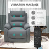 Power Massage Lift Recliner Chair Big and Tall PU Leather Recliner Chair, Grey